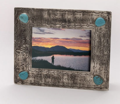 5X7 Stamped Frame W/Turq