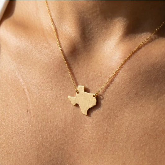 State of Texas Necklace - Gold
