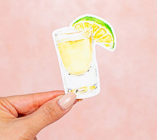 Tequila Shot w/Lime Sticker