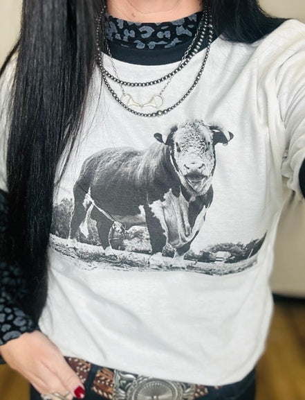 The Horned Bull Ringer Tee