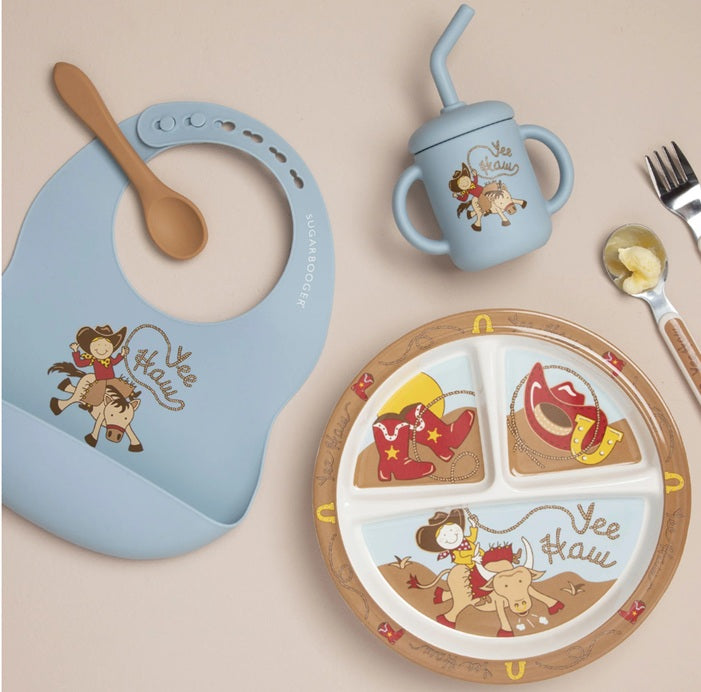 Yee Haw Silicone Bib & Spoon Set